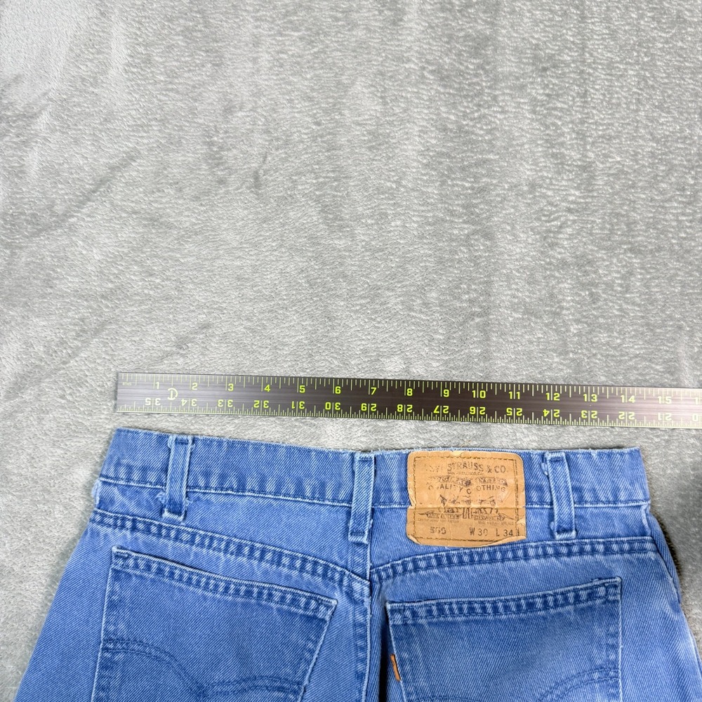 Vintage Levi's Mens 30x34 550 Relaxed Fit Orange Tab Blue Distressed USA Made - Picture 10 of 14